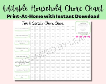 chore chart husband and wife Editable Household Chore Chart: Couples, Roommates, Families