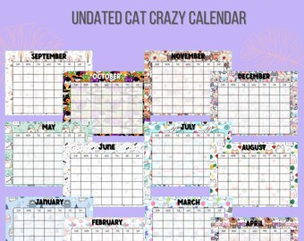 Crazy Cat Calendar Etsy