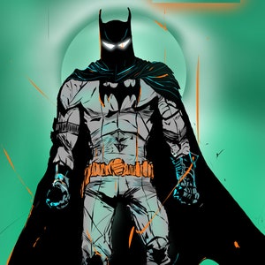 Printable Superhero Digital Drawing 11x14