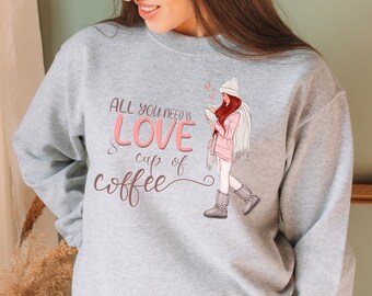 All you need is love. Gildan 18000 Heavy Blend Crewneck Sweatshirt in Gray