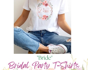 Wedding Planning Countdown. Beautiful tees for your Bridal Party. Color: White