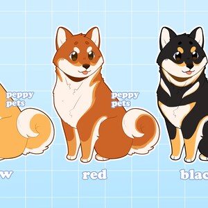 Shiba Inu Clear Acrylic Keychain | Double-Sided Dog Breed Glitter Charm | Kawaii Cute Cartoon Style Gift for Pet Lovers