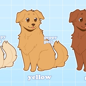 Brelok z przezroczystego akrylu Golden Retriever | Dwustronny brokatowy urok rasy psa | Kawaii, słodki prezent w stylu kreskówki dla miłośników zwierząt