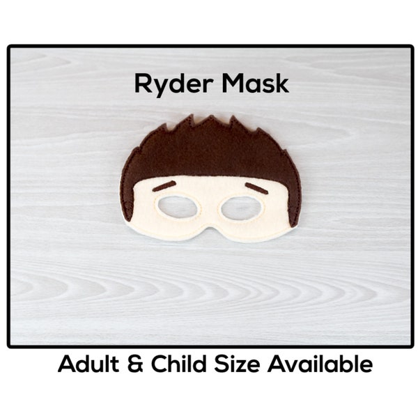 Ryder Mask-Adult or Child Size Mask-Felt Mask-Costume-Creative-Imaginary Play-Dress Up-Halloween Mask-School Play-Leader-Puppy Teacher