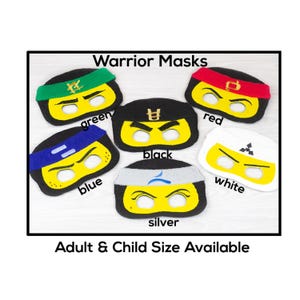 Krigarmasker - Filtmask i vuxen- eller barnstorlek - Kostym - Kreativ - Fantasilek - Klä ut dig - Halloween - Krigare - Beskyddare - Hjältar