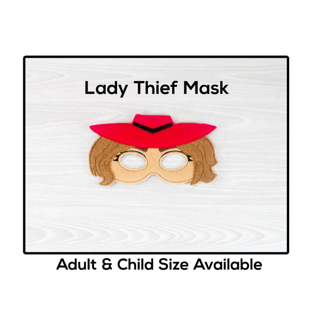 Theaf Mask Lady Thief-adult or Child Size Felt Mask-costume-creative-imaginary ...
