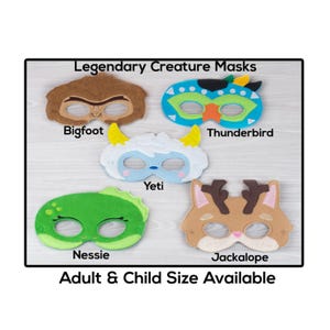 Maschere di creature leggendarie - Maschera per adulti o bambini - Maschera in feltro - Costume - Gioco creativo e immaginario - Travestimenti - Maschera di Halloween - Leggende - Mito - Storia