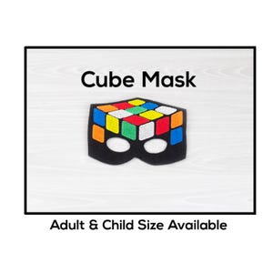 Maschera a cubo - Maschera in feltro per adulti o bambini - Costume - Gioco creativo e immaginario - Travestimento - Halloween - Gioco scolastico - Gioco divertente - Puzzle