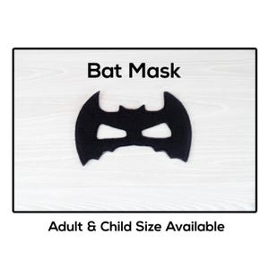 Bat Mask-Adult or Child Size Mask-Felt Mask-Costume-Creative-Imaginary Play-Dress Up-Halloween Mask-School Play-Mammal-Flying Animal-Night
