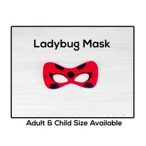 Ladybug Mask-Adult or Child Size Felt Mask-Costume-Creative-Imaginary Play-Dress Up-Halloween-Bug-Insect-Red & Black-Costume Accessory