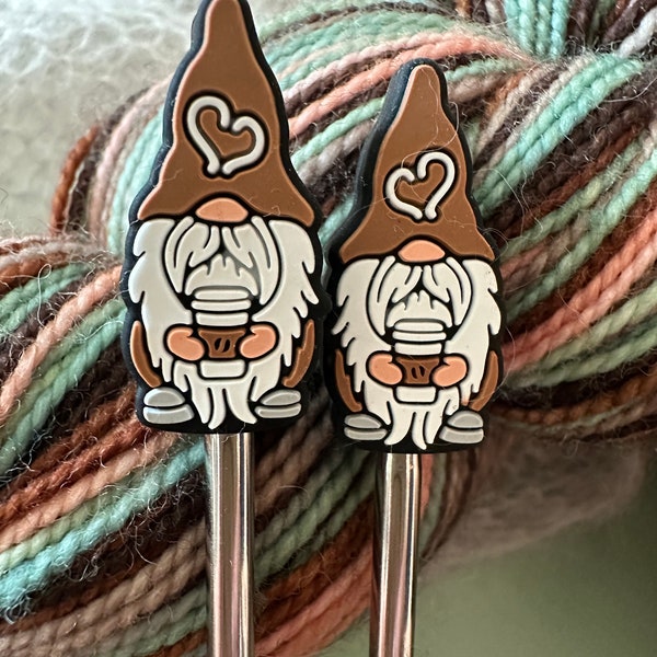 Coffee Gnome Stitch Stoppers: Knitting Needle Point Protectors