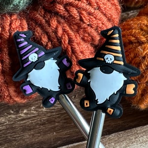 Halloween Gnomes - Stitch Stoppers - Knitting Needle Point Protectors - Knitting Notions