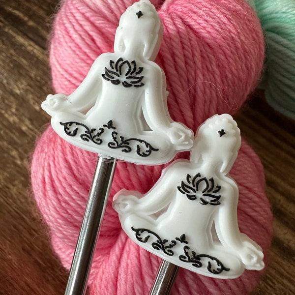 Yoga - Stitch Stoppers - Knitting Needle Point Protectors - Knitting Notions - Serenity