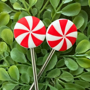 Peppermint Candy & Holly - Stitch Stoppers - Knitting Needle Point Protectors - Knitting Notions - Christmas - Gingerbread House