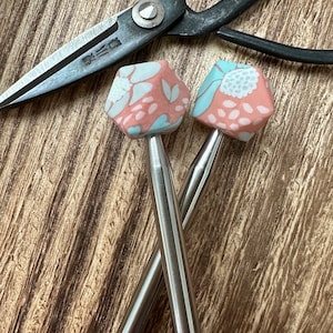 Boho Flower - Stitch Stoppers - Knitting Needle Point Protectors - Knitting Notions - Knitting Needles
