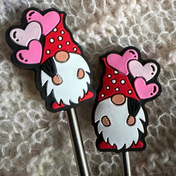 Heart Balloon Gnome Stitch Stoppers: Knitting Needle Point Protectors