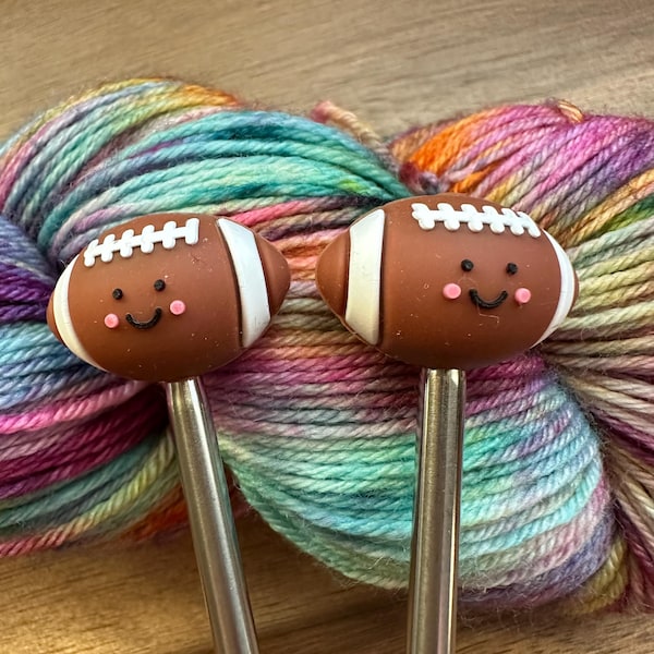Football 3D Amigurumi - Stitch Stoppers - Knitting Needle Point Protectors - Knitting Notions - Sports