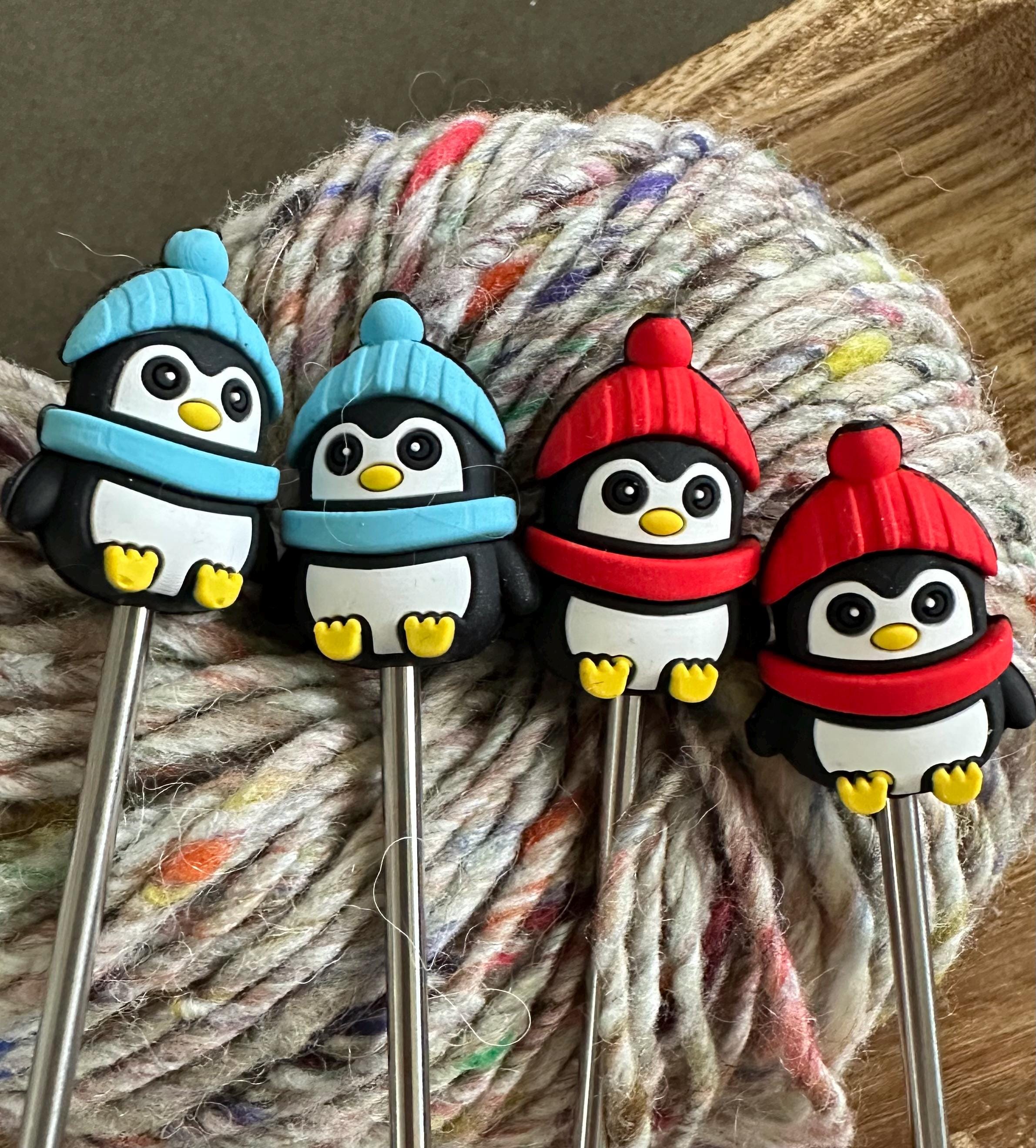 Penguin Knitting Needle Stoppers, Pair