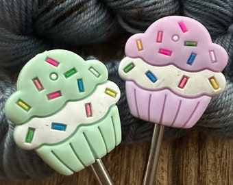 Cupcake Sprinkles - Stitch Stoppers - Knitting Needle Point Protectors - Knitting Notions - Knitting Needles - Treat - Bakery