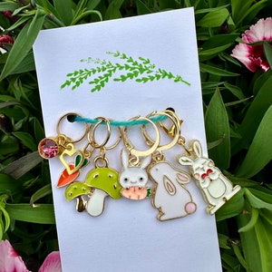 Spring Hop - Segnapunti - Set Progress Keeper - Nozioni per il lavoro a maglia - Nozioni per l&#39;uncinetto - Coniglietto - Natura