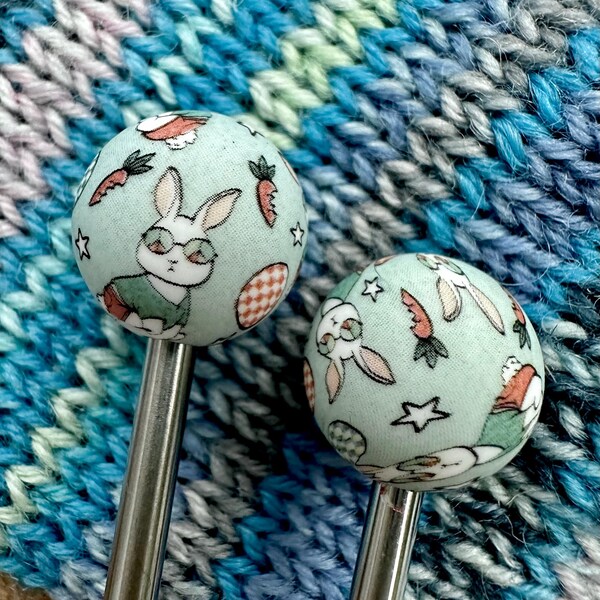 Bunny Knitting Needle Point Protectors: Stitch Stoppers - Spring Easter