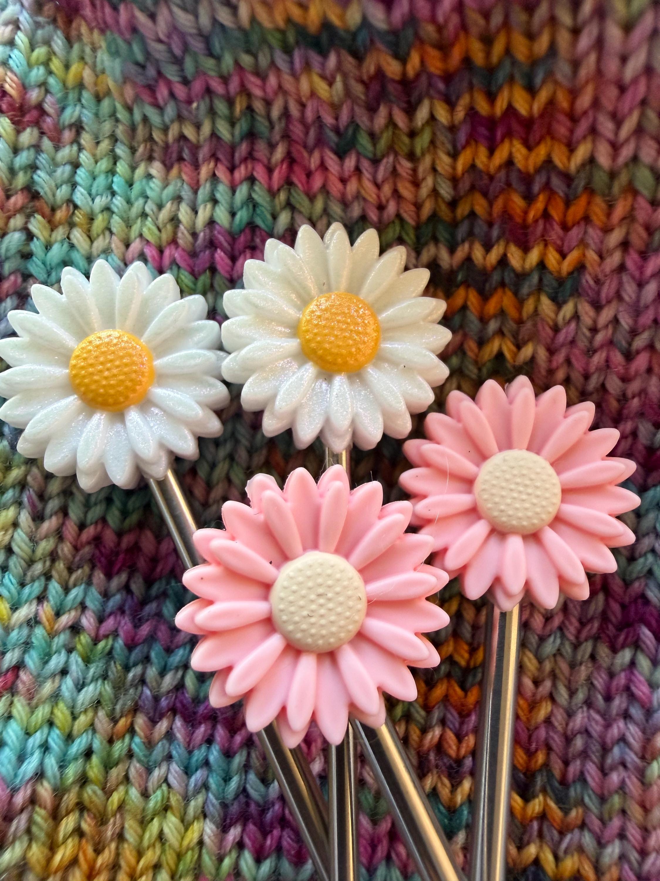 Daisy Knitting Needle Stoppers, Pair