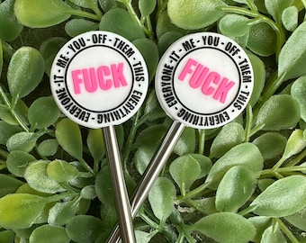 F**K - Stitch Stoppers - Knitting Needle Point Protectors - Knitting Notions