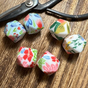 Floral Hexagon - Stitch Stoppers - Knitting Needle Point Protectors - Knitting Notions