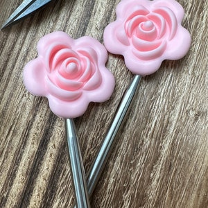 Rose (40mm) - Stitch Stoppers - Knitting Needle Point Protectors - Knitting Notions - Knitting Needles