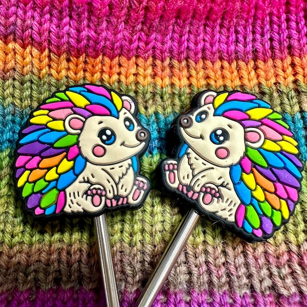 Colorful Hedgehog Stitch Stoppers: Knitting Needle Point Protectors