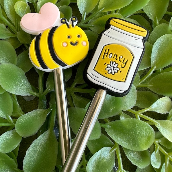 Bees & Honey - Stitch Stoppers - Knitting Needle Point Protectors - Knitting Notions