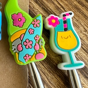 Surf Gnome & Cocktail Stitch Stoppers: Knitting Needle Point Protectors