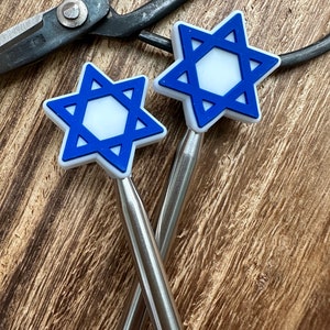 Star of David - Stitch Stoppers - Knitting Needle Point Protectors - Knitting Notions - Holiday - Knitting Needles - Jewish - Hanukkah