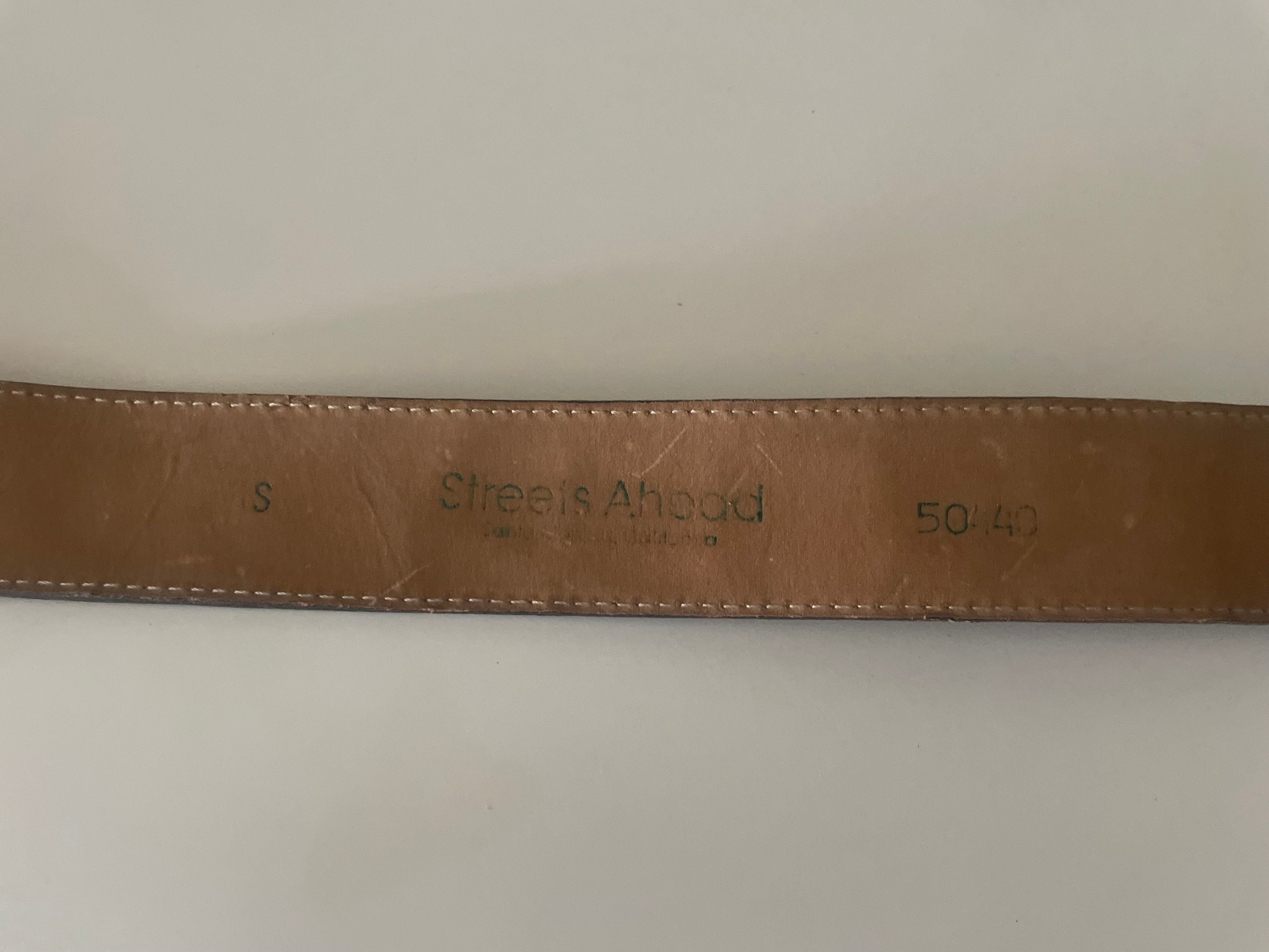 Streets Ahead Label Brown Leather Belt With Metal Detail  display picture 2