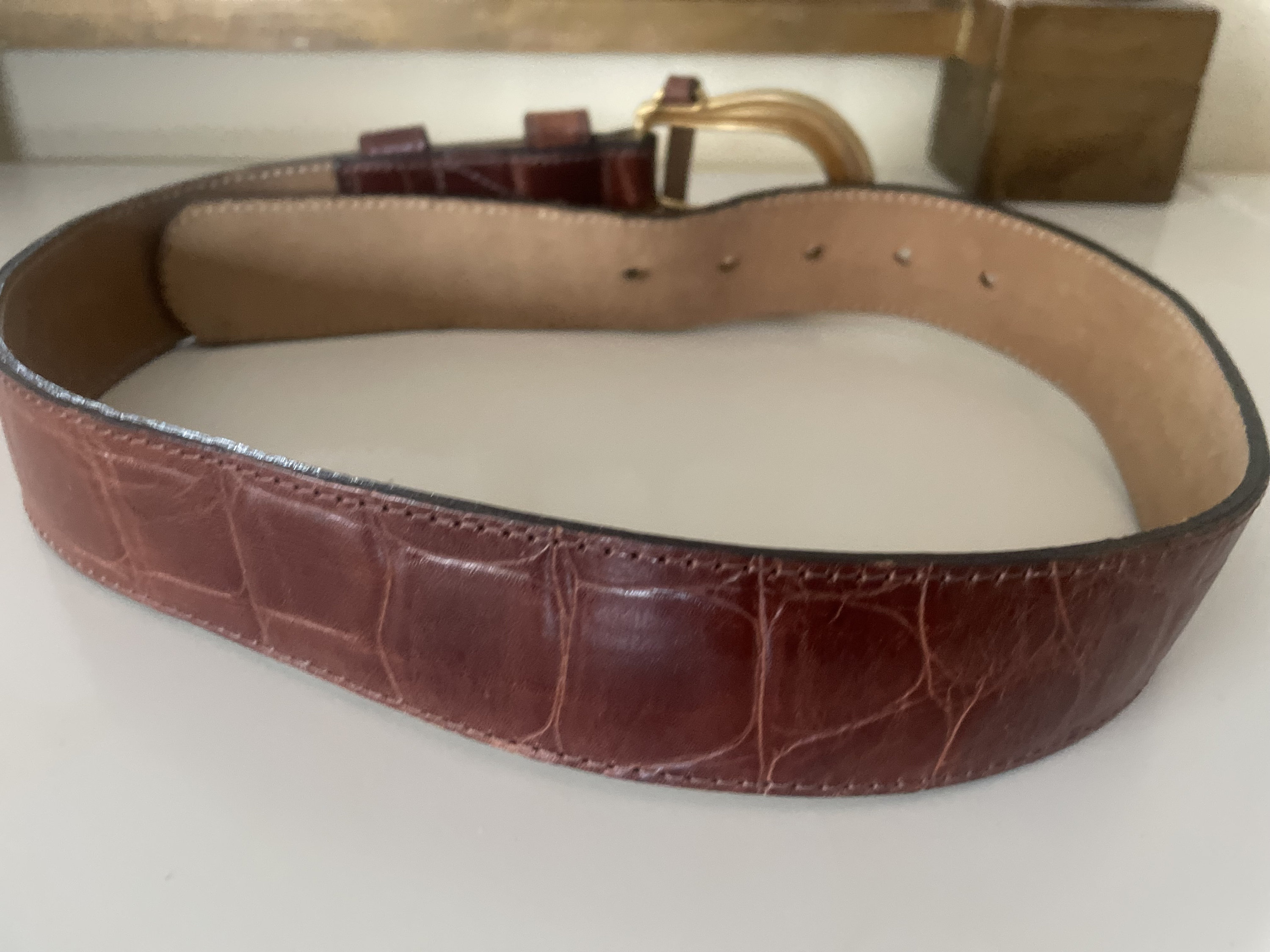 Edgy and amazing Streets Ahead metal link and brown oiled leather belt. Streets Ahead - PapillonStyles main image 4