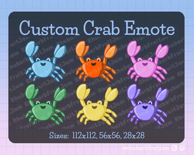 Custom Colour Animated Dancing Rave Crab Twitch Emote Etsy