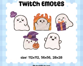 Marvin the Ghost Emotes 5 Pack | Twitch Discord Chibi Emotes