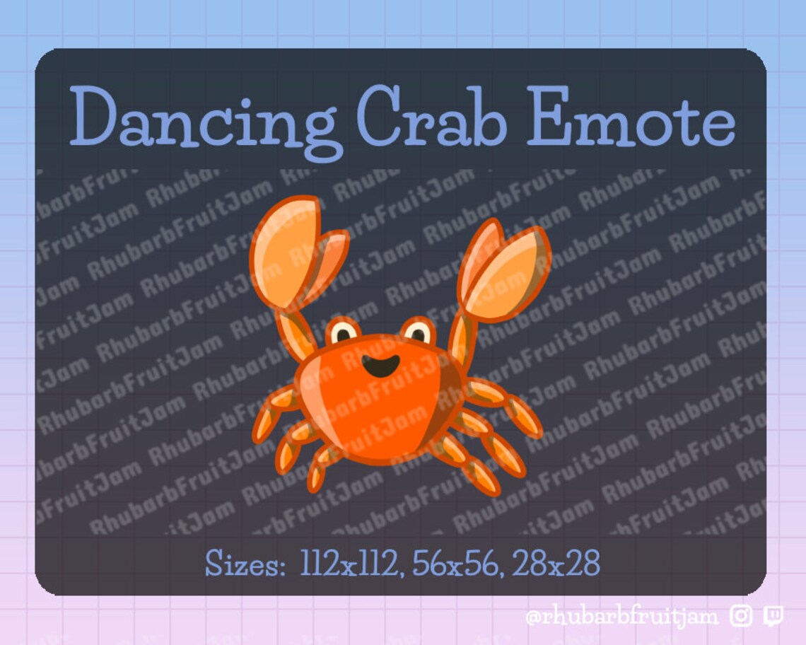Animated Dancing Rave Crab Twitch Emote Etsy