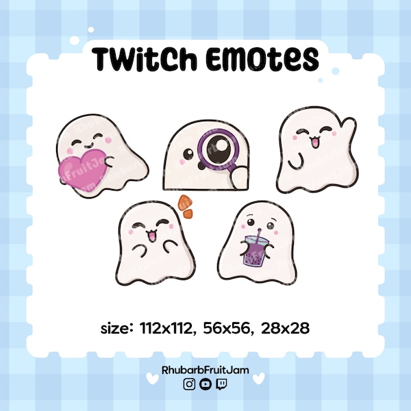 Marvin the Ghost Emotes 5 Pack | Twitch Discord Chibi Emotes