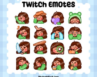 16 Pack | Cute Chibi Girl Emotes | Twitch Discord Streaming Adorable Emotes | Medium Skin Tone