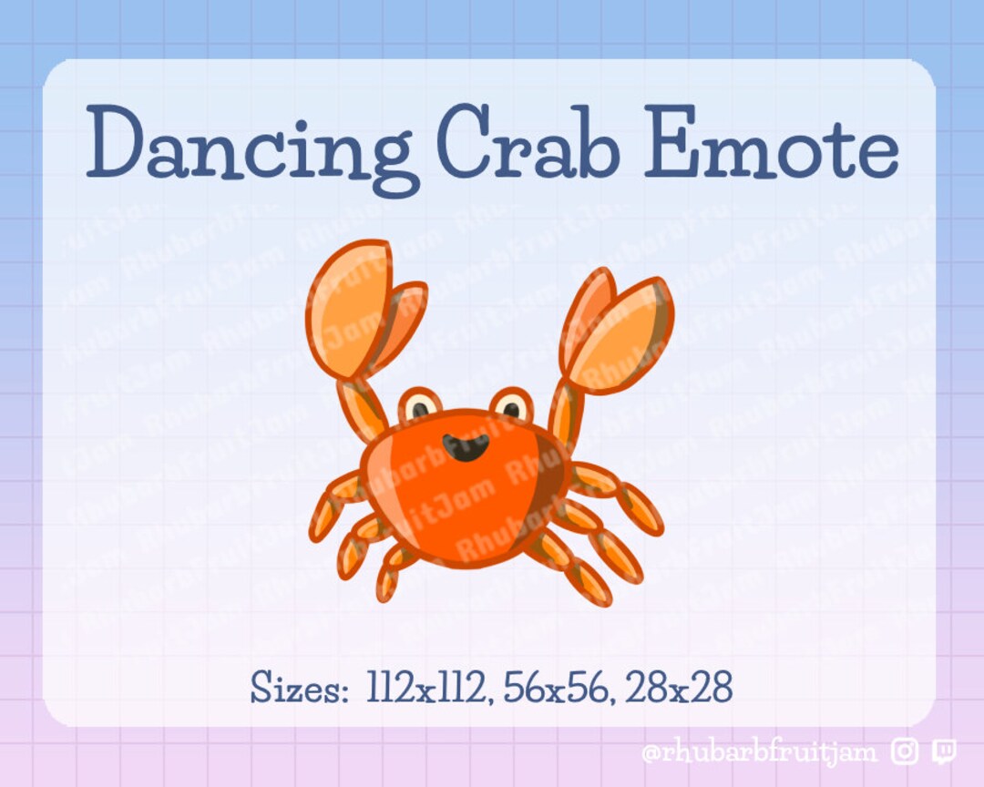 Animated Dancing Rave Crab Twitch Emote Etsy Australia