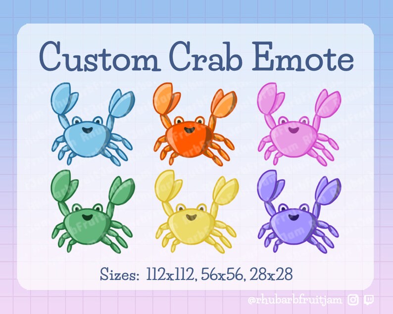 Custom Colour Animated Dancing Rave Crab Twitch Emote Etsy