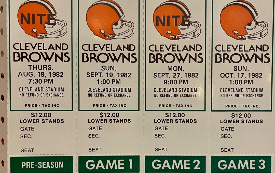 1982 Browns Season Ticket Sheet TEMPLATE UNPRINTED RARE No Seats