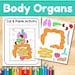 Human Body Organs Interactive Cut and Paste Worksheets - Etsy