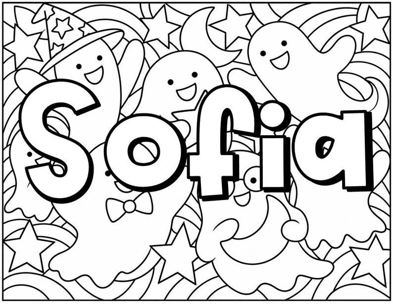 Editable Halloween Name Coloring Pages | 10 Personalized Name Art ...