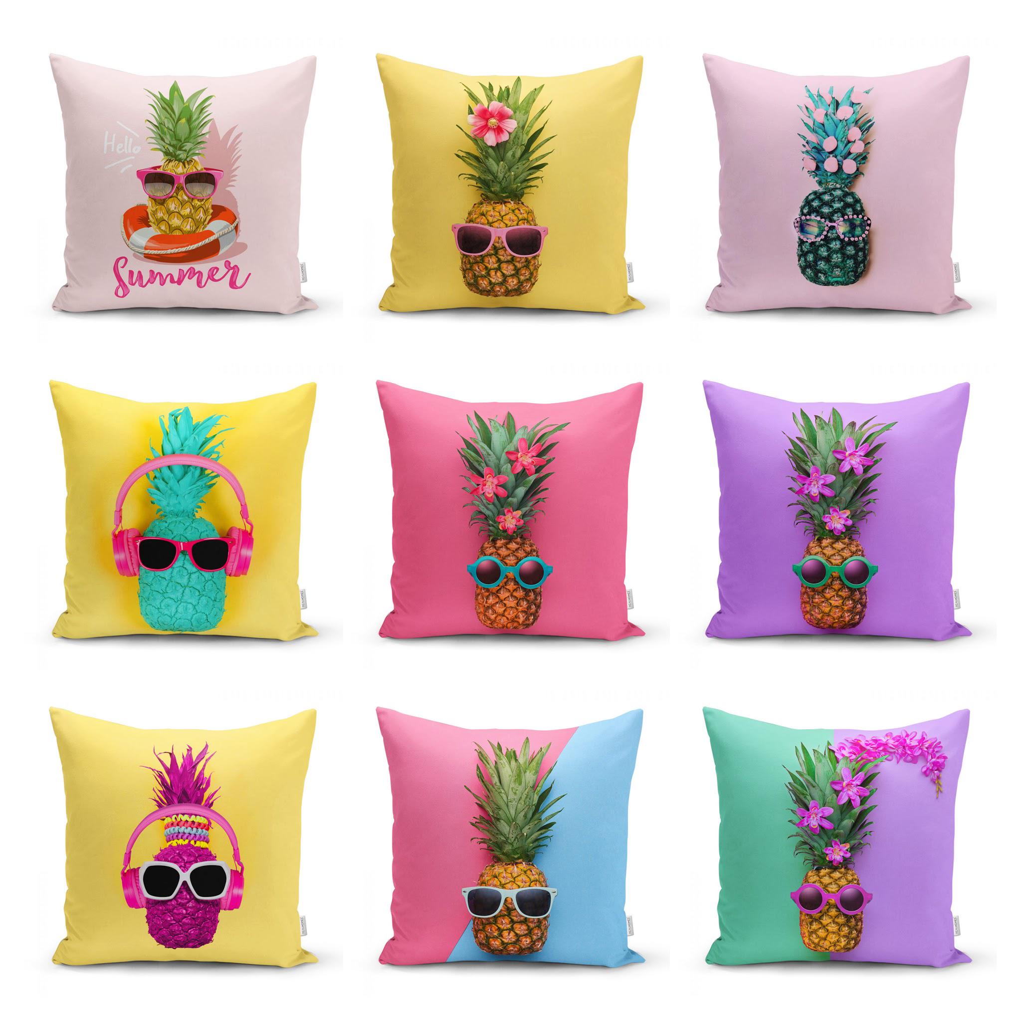 Summer Trend Pineapple Pillow Cover, Cute Pineapple Cushion Case, Colorful Fruit Pillow, Pineapple Decoration, Outdoor Throw Pillow, Gift