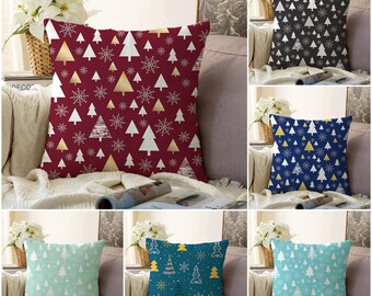 Christmas Tree Pillow Cover, Velvet Holiday Decor