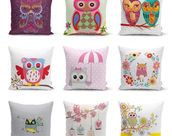 Federa per cuscino a forma di gufo, federa per cuscino a forma di animale, federa per cuscino a forma di uccello, decorazioni per la cameretta dei bambini, decorazioni a forma di gufo, regalo a forma di gufo, cuscini di qualsiasi dimensione, solo federa