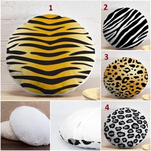Leopard Pattern Round Pillow Cover, Safari Home Decor