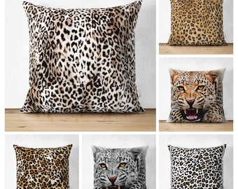 Funda de almohada de terciopelo con estampado de leopardo realista, funda de cojín de piel de guepardo, funda de almohada de piel de animal natural, decoración de leopardo para el hogar, almohada rústica